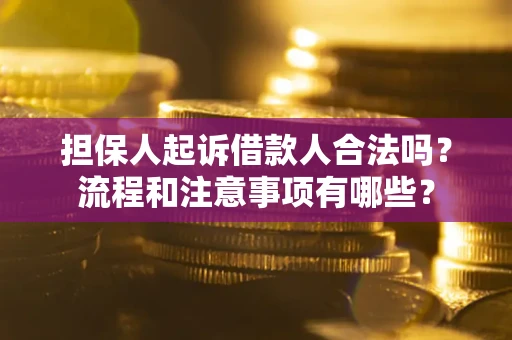 北京担保人起诉借款人合法吗？流程和注意事项有哪些？